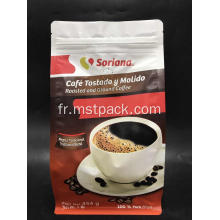 Sac de café à pochette à fond plat de 16 oz à plat